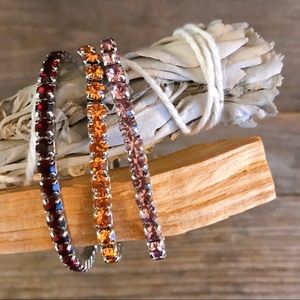 Fire element gemstone stretch bracelets